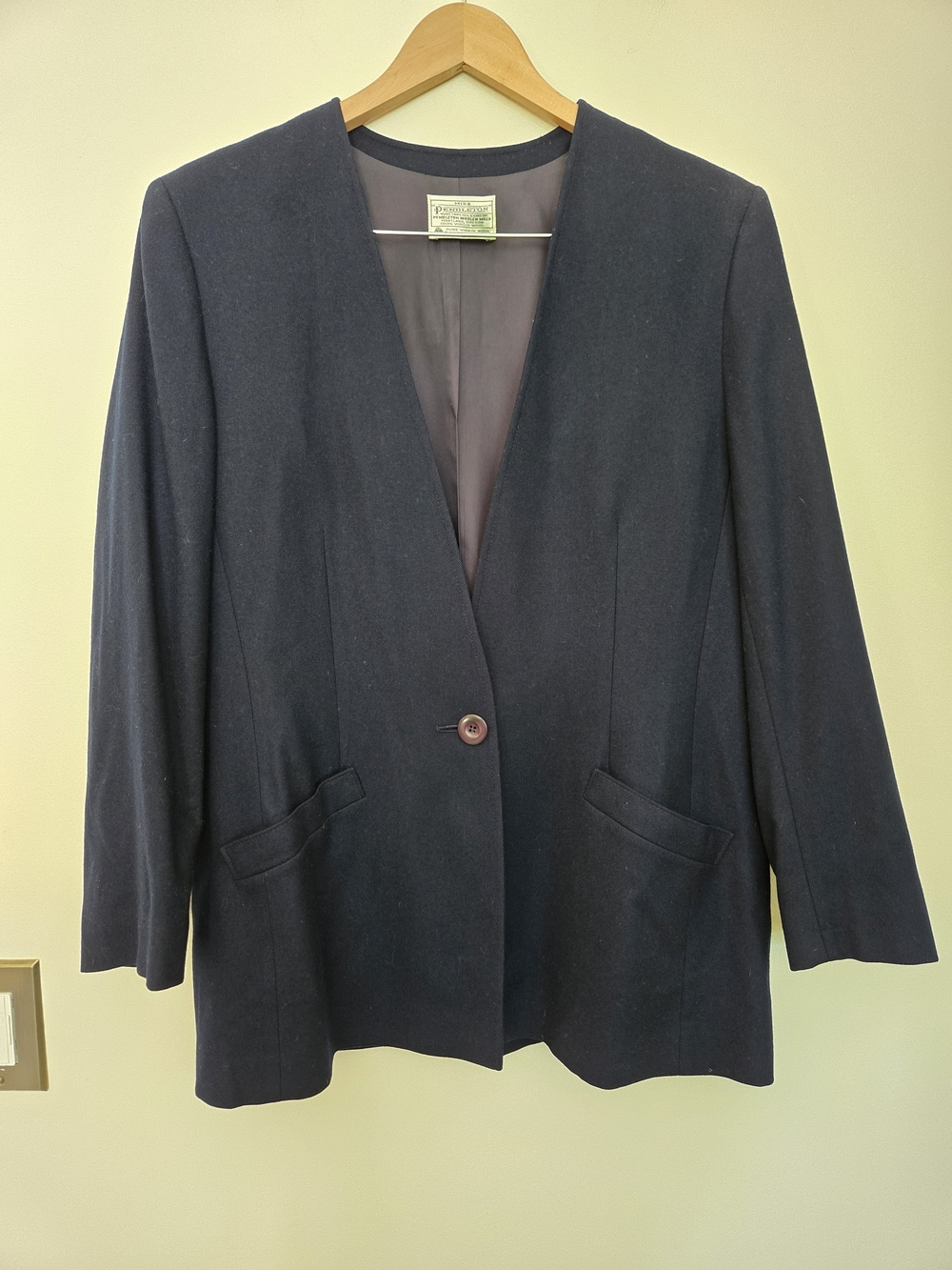 Pendleton Navy Single-Button V-Neck Blazer